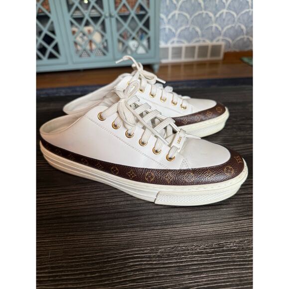 Louis Vuitton Monogram Stellar Open Back 20th Anniversary Sneakers Sz. 38 - Picture 6 of 9